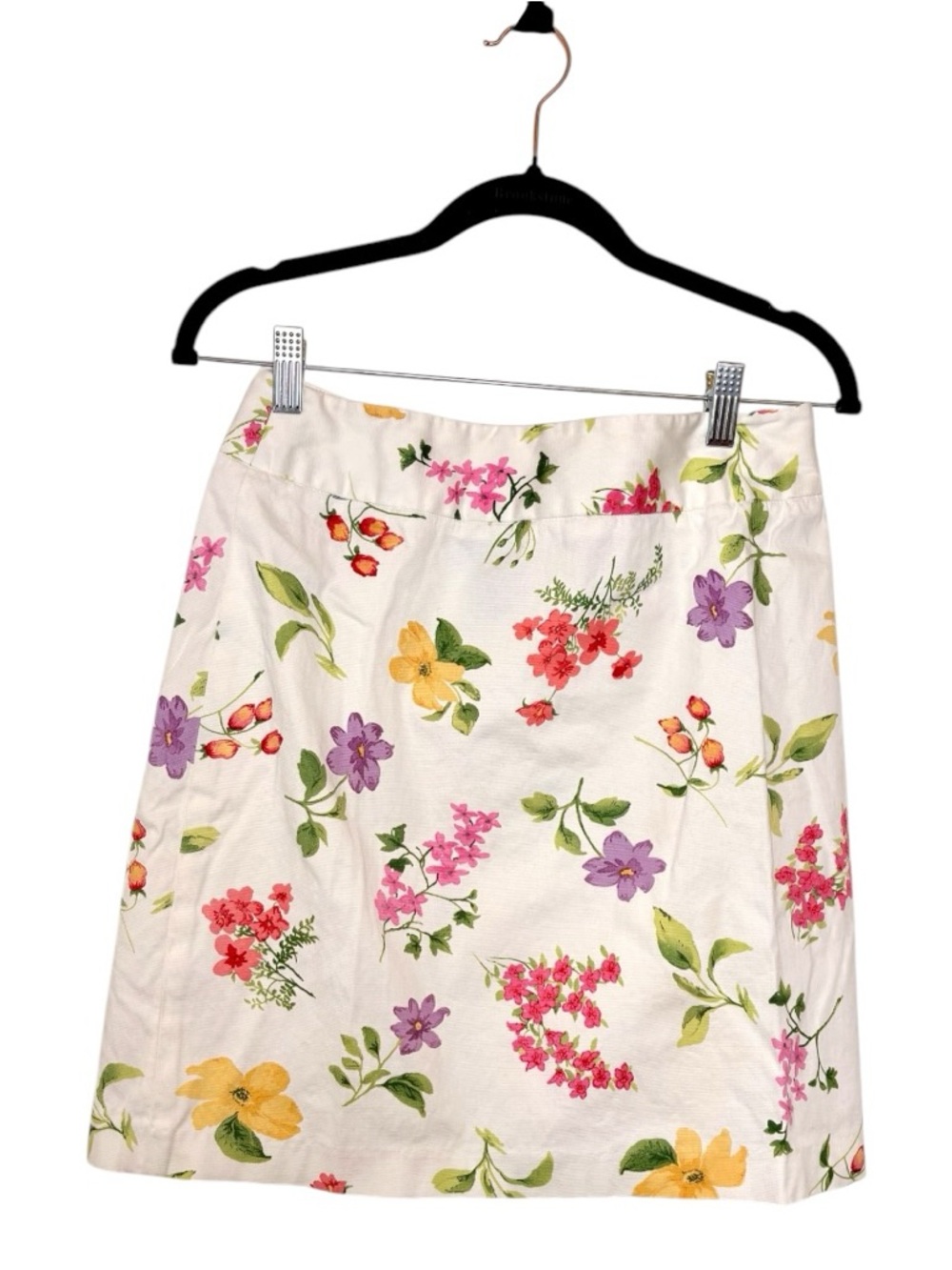 Rafaella White Floral Print Skirt Cottagecore Twee Retro Garden Size 4